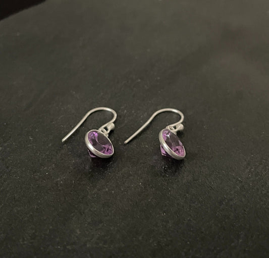 Amethyst Oval Earrings image 1