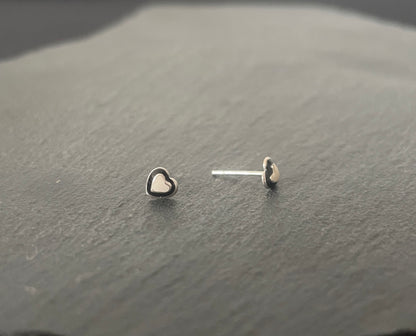 Silver Heart Studs image 1
