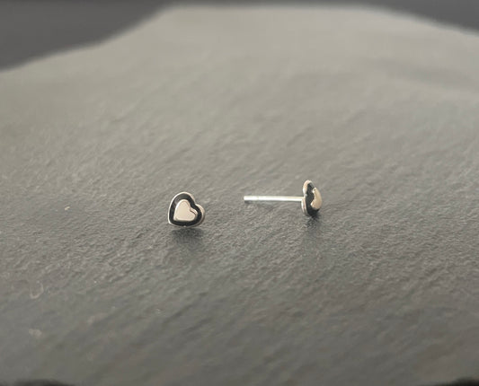 Silver Heart Studs image 1
