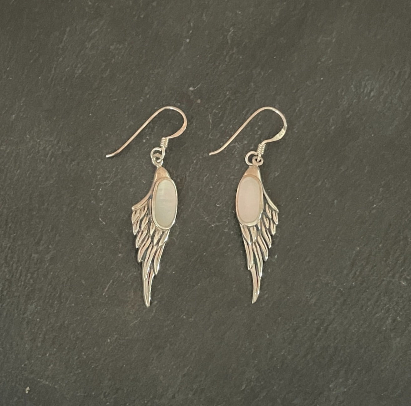 Mother of Pearl Angel Wing Earrings image 0