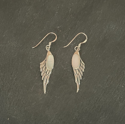 Mother of Pearl Angel Wing Earrings image 0