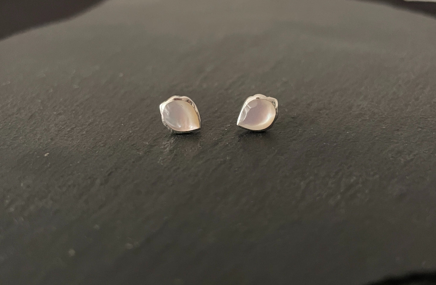 Mother of Pearl Teardrop Stud Earrings image 0