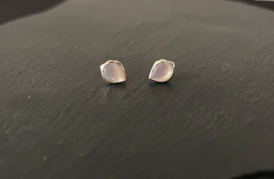 Mother of Pearl Teardrop Stud Earrings image 0
