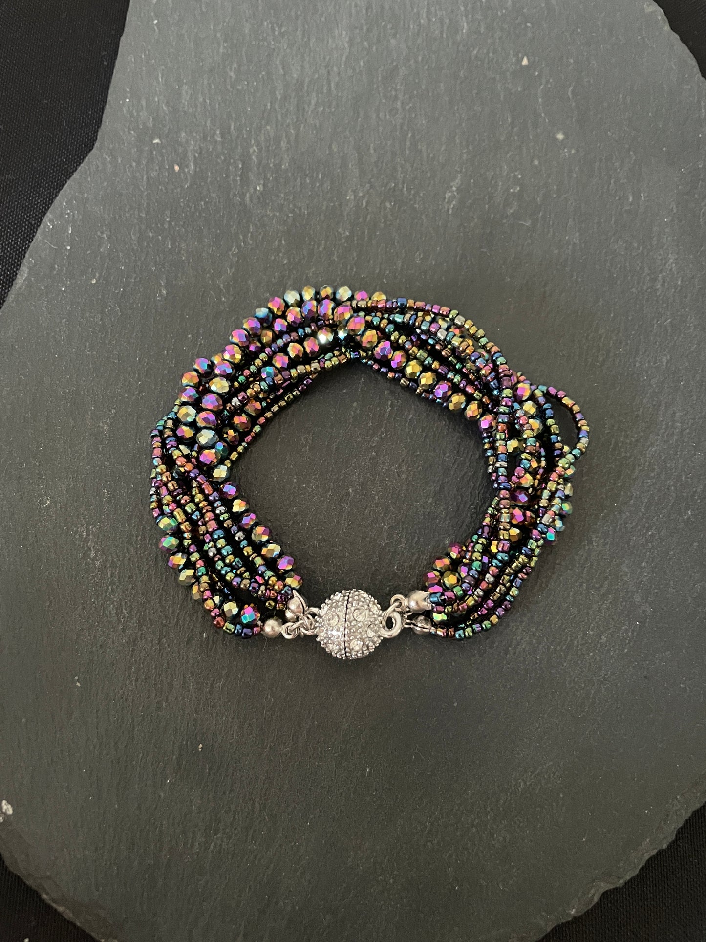Multi Row Coloured Round Bead Bracelet image 5