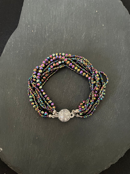 Multi Row Coloured Round Bead Bracelet image 5