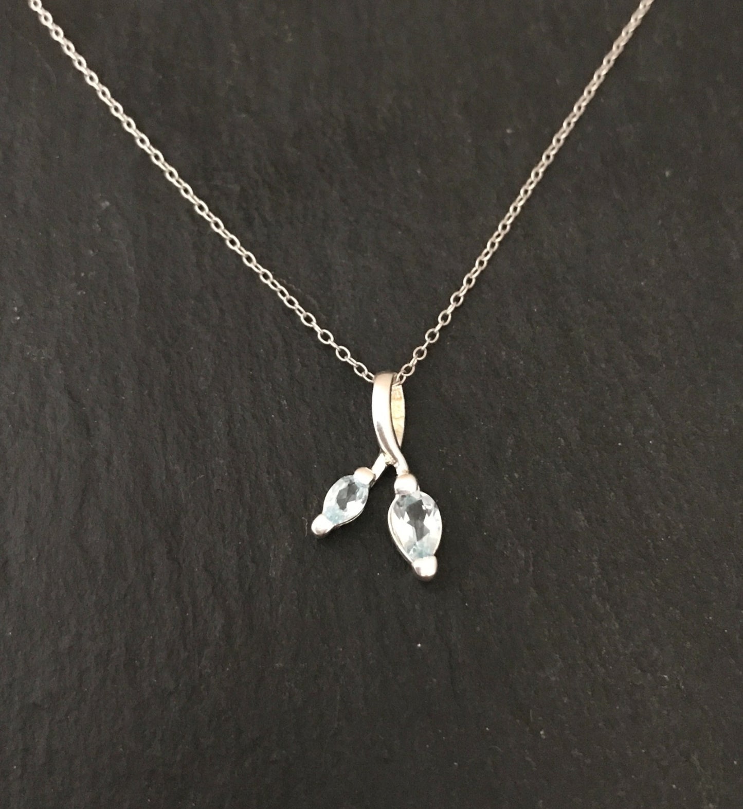 Two Stone Blue Topaz Pendant image 0