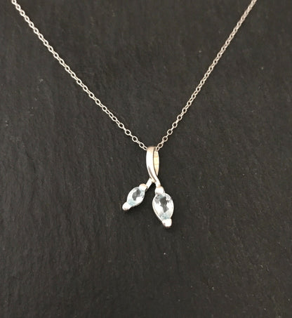 Two Stone Blue Topaz Pendant image 0