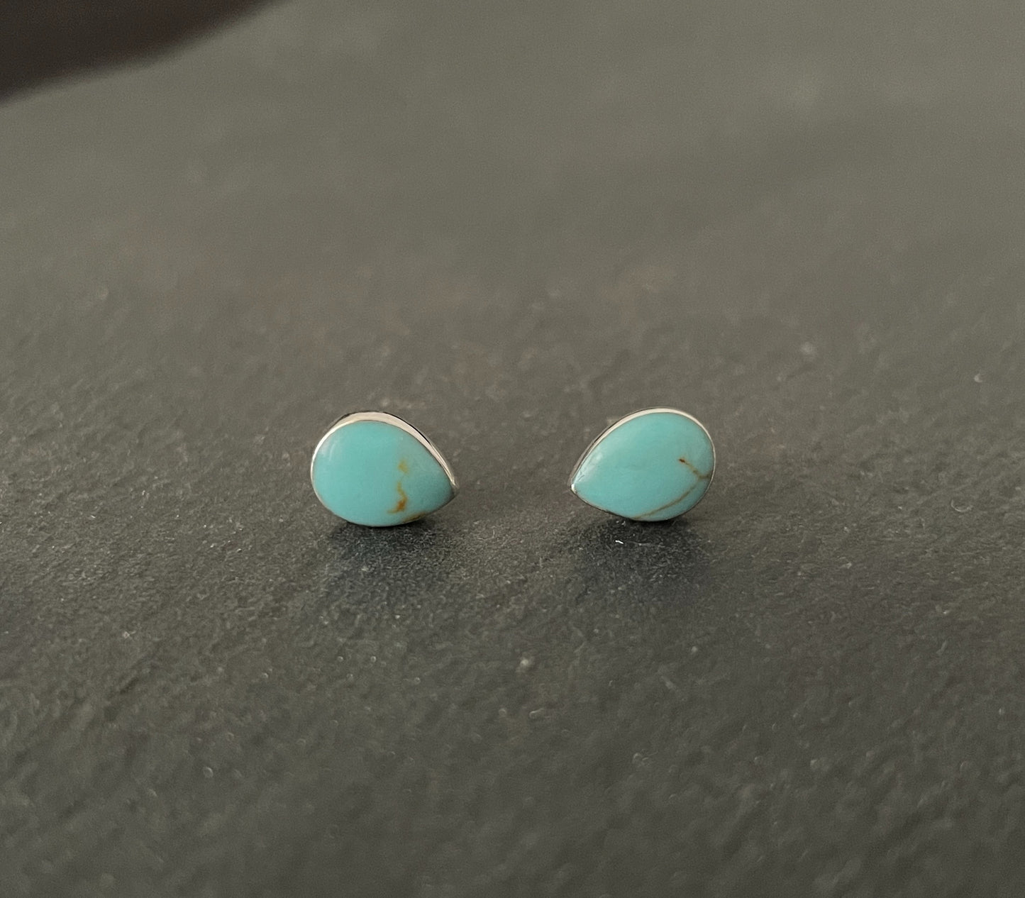 Turquoise Teardrop Stud Earrings image 0