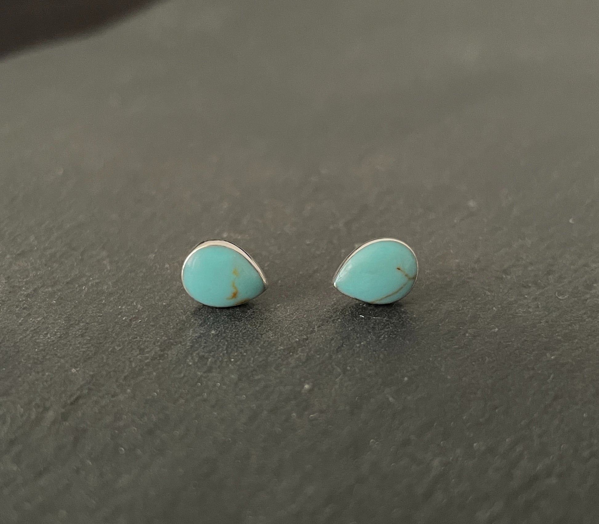 Turquoise Teardrop Stud Earrings image 0