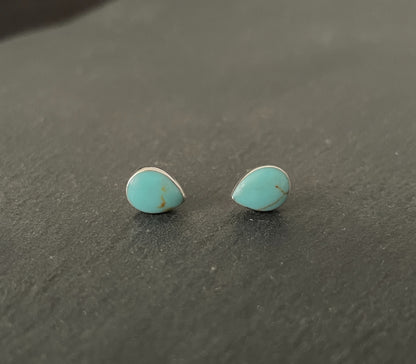 Turquoise Teardrop Stud Earrings image 0