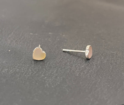 Mother of Pearl Heart Stud Earrings image 1