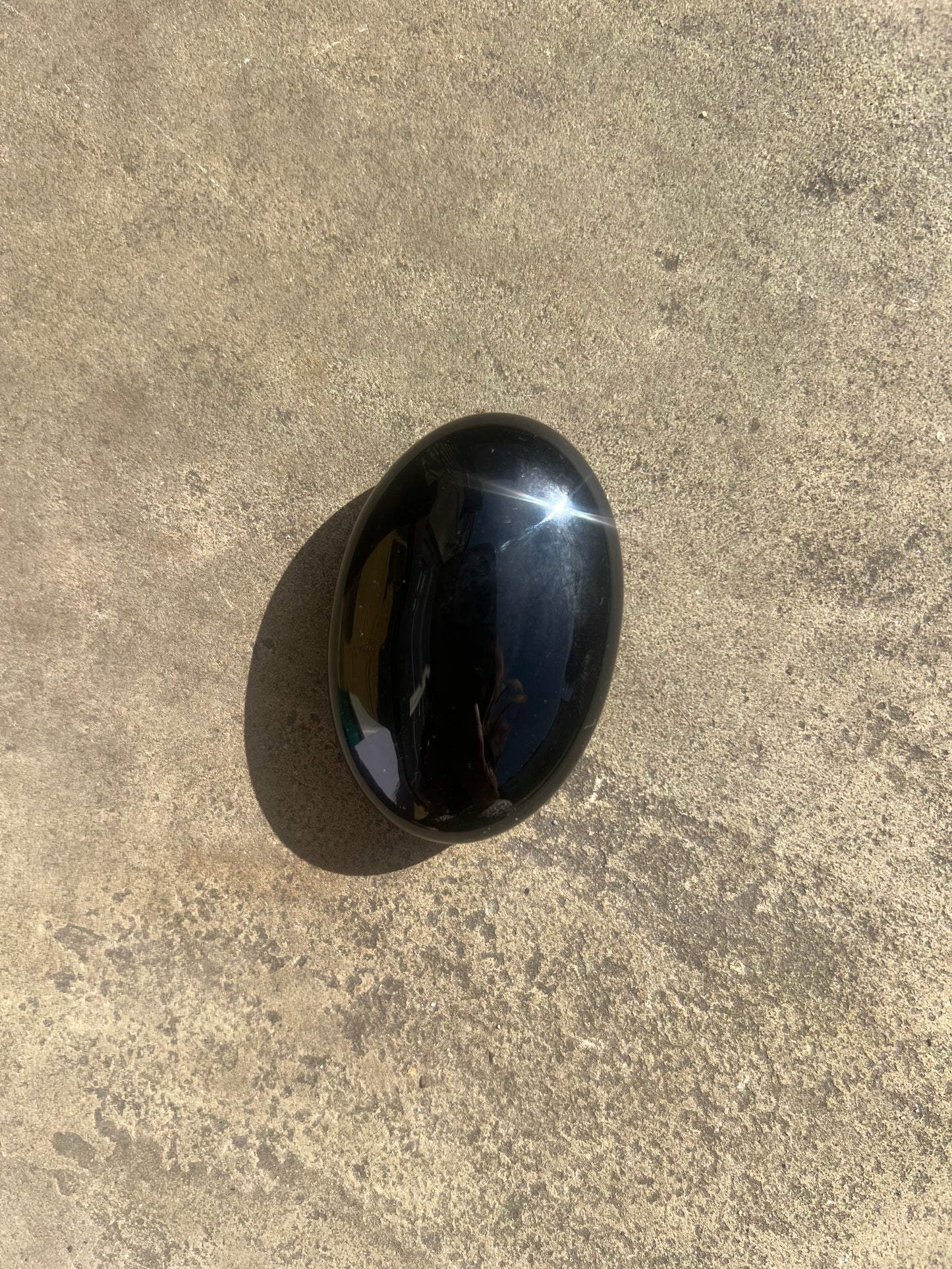 Black Obsidian Palm Stone image 0