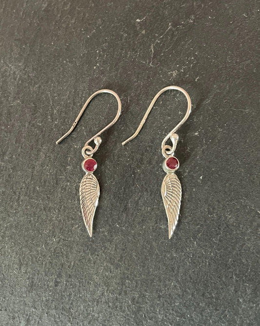 Angel Wing Ruby Earrings image 0