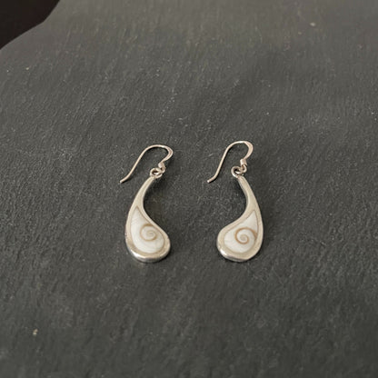 Shiva Shell and Silver Teardrop Earrings image 1