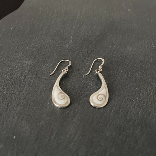 Shiva Shell and Silver Teardrop Earrings image 1