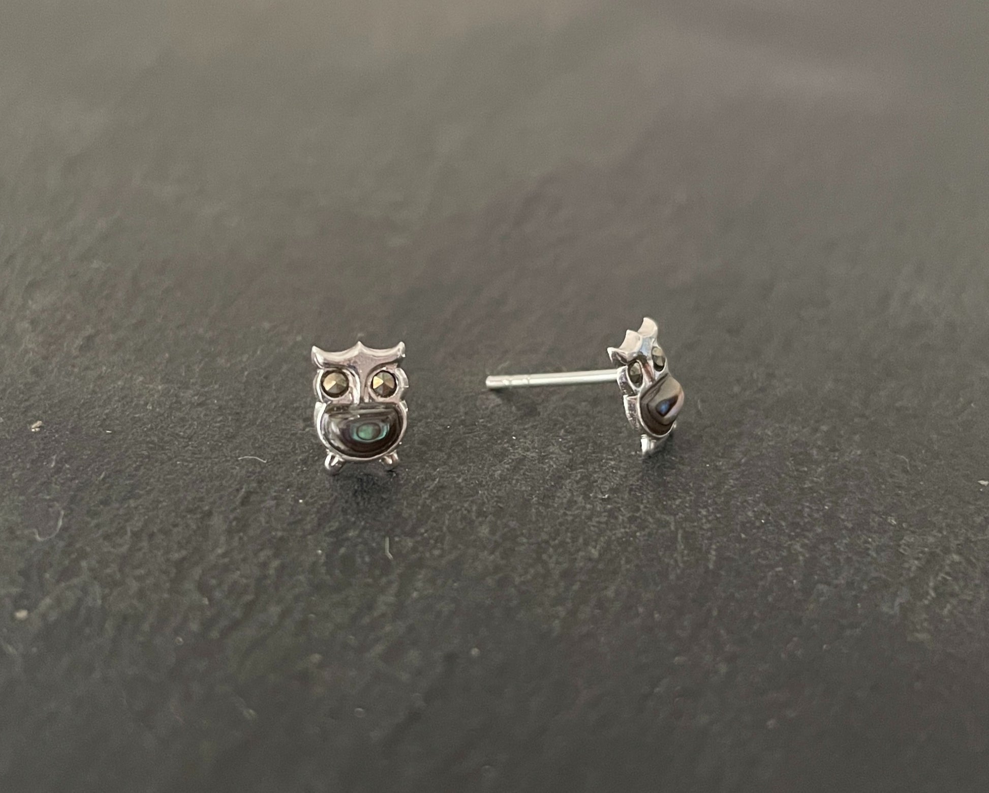 Paua Shell Owl Studs image 1