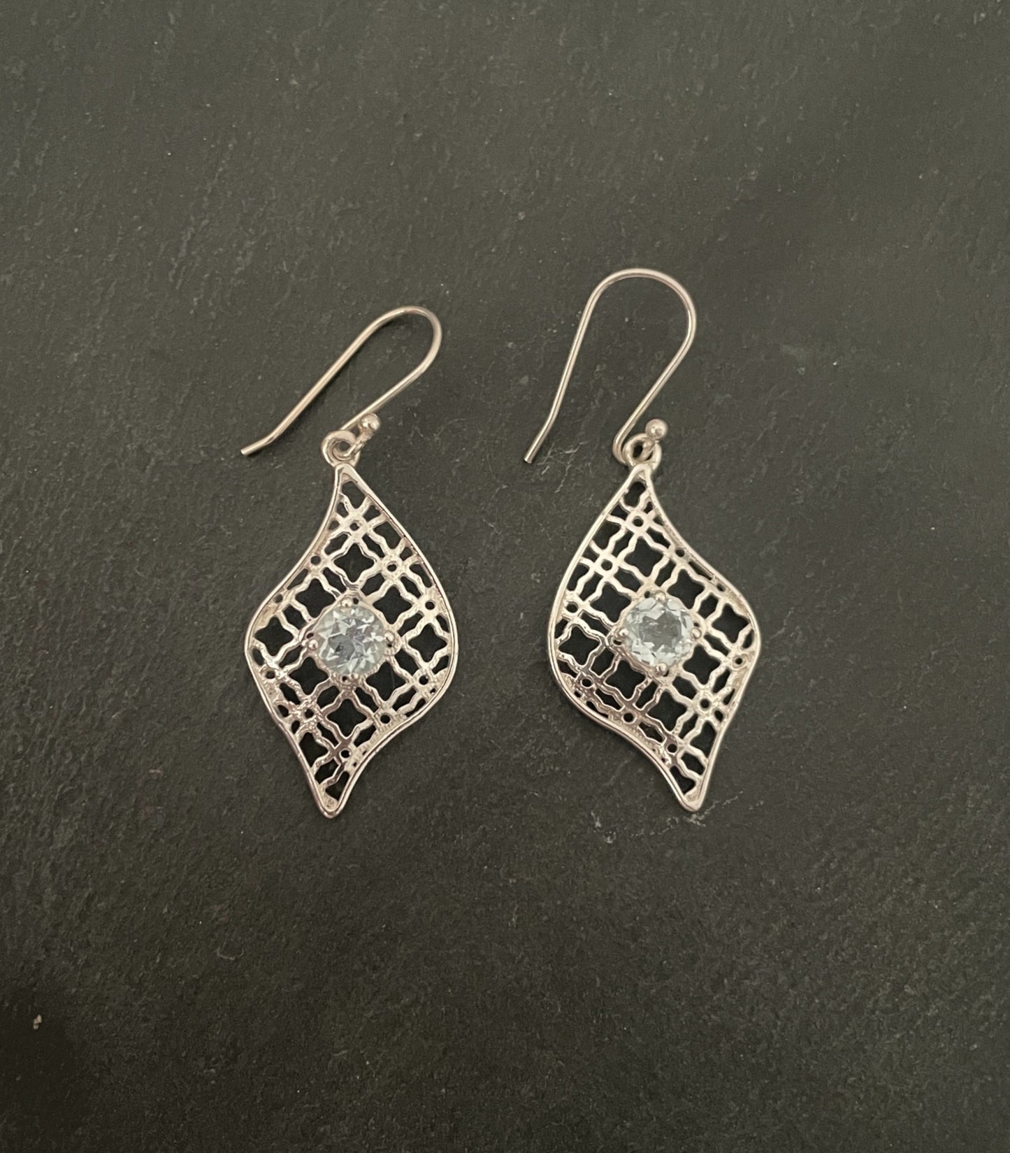 Blue Topaz and Silver Earrings image 0