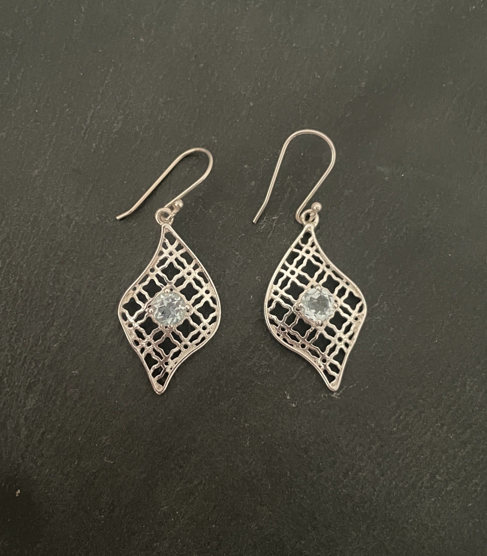 Blue Topaz and Silver Earrings image 0