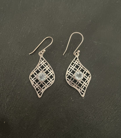 Blue Topaz and Silver Earrings image 0