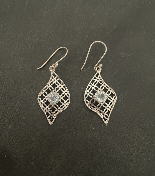 Blue Topaz and Silver Earrings image 0