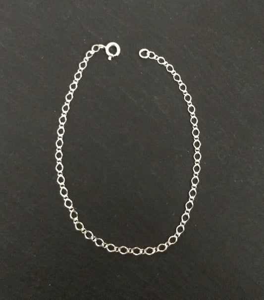 Sterling Silver Figaro Chain Bracelet image 1