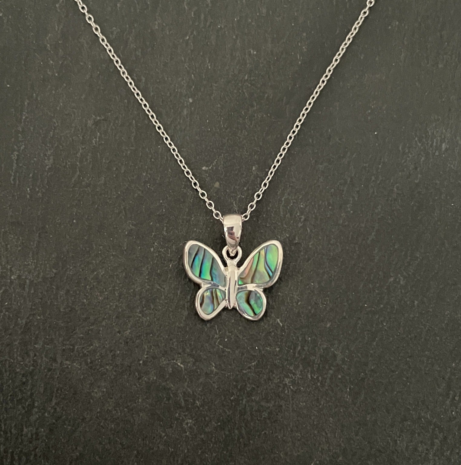 Paua Shell Butterfly Pendant image 0