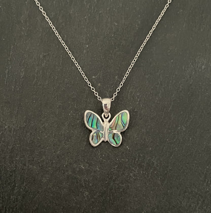 Paua Shell Butterfly Pendant image 0