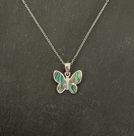 Paua Shell Butterfly Pendant image 0
