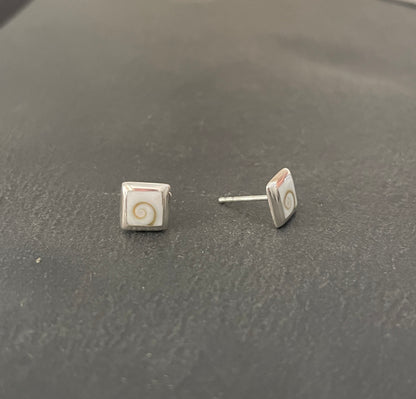 Shiva Shell Square Stud Earrings image 1