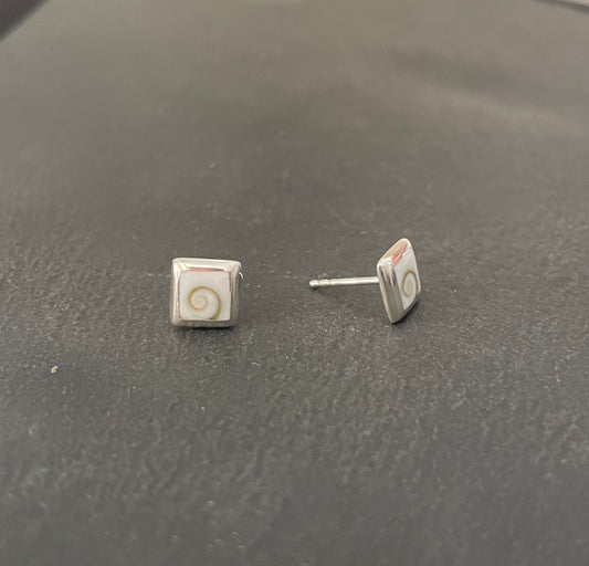 Shiva Shell Square Stud Earrings image 1