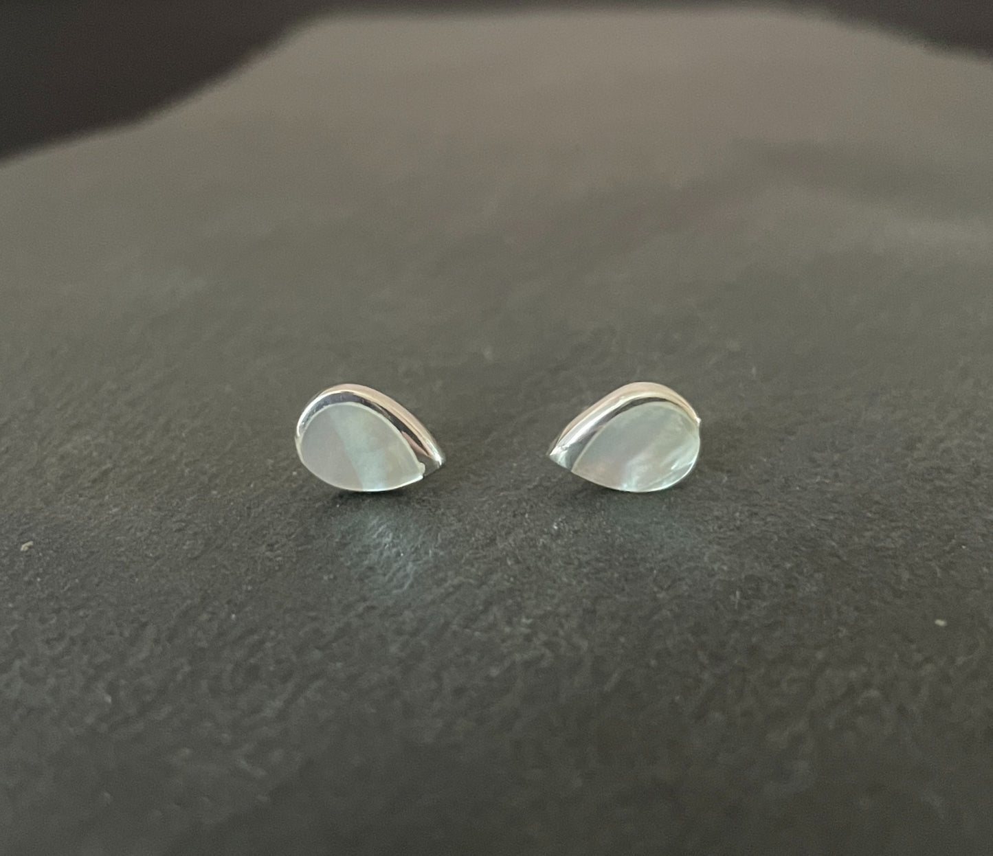 Mother of Pearl Teardrop Stud Earrings image 0