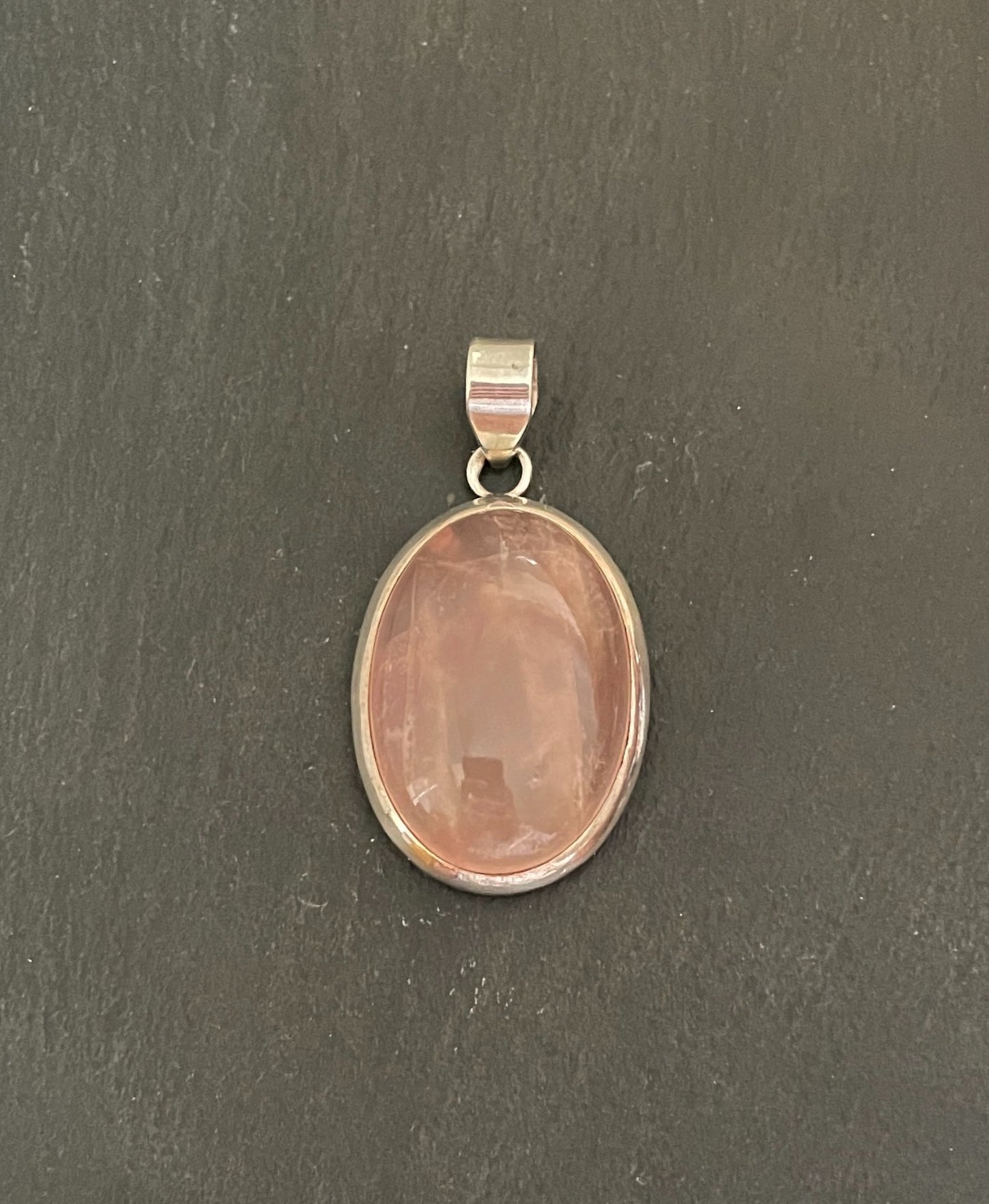 Large Rose Quartz Oval Pendant image 0