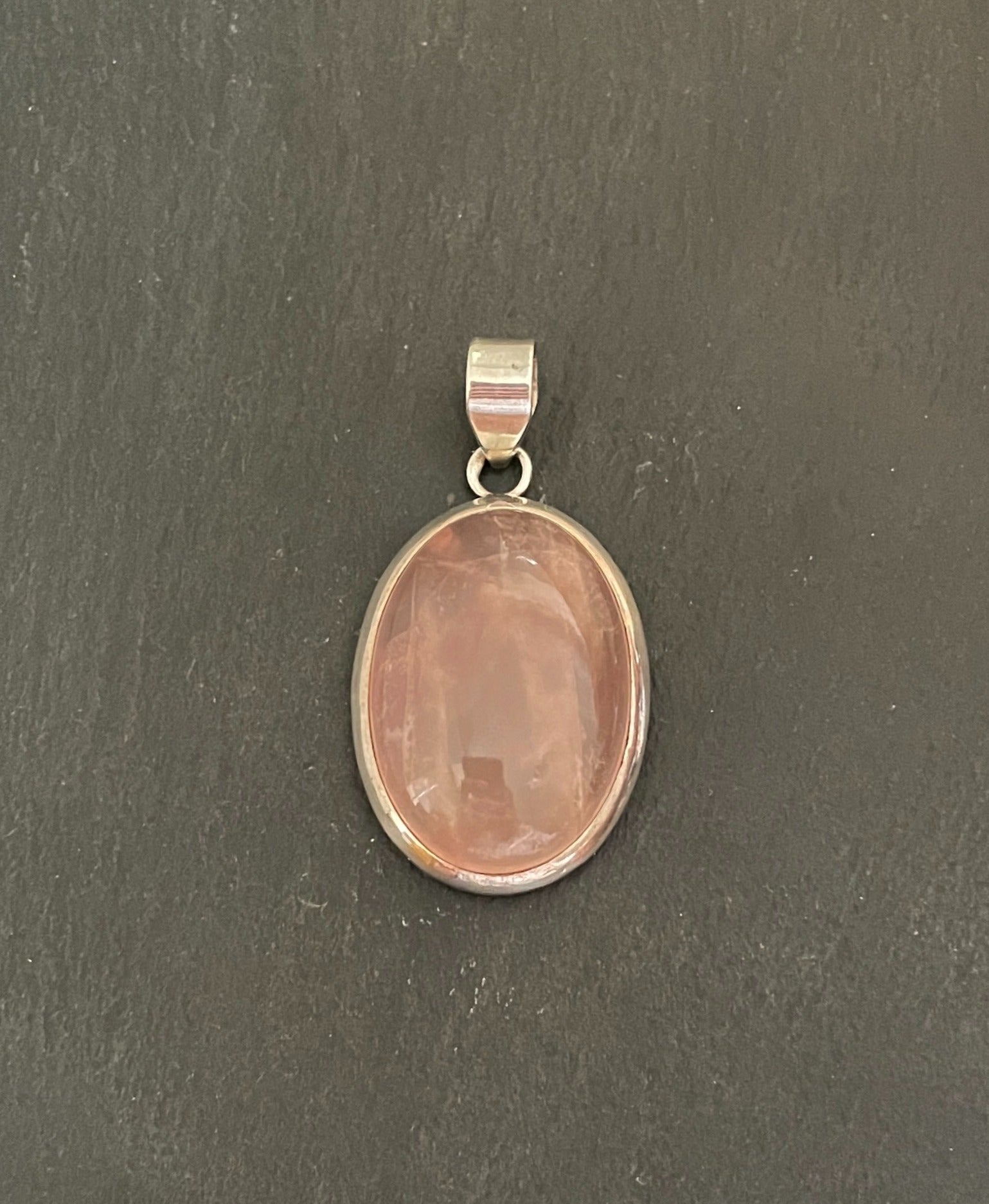 Large Rose Quartz Oval Pendant image 0