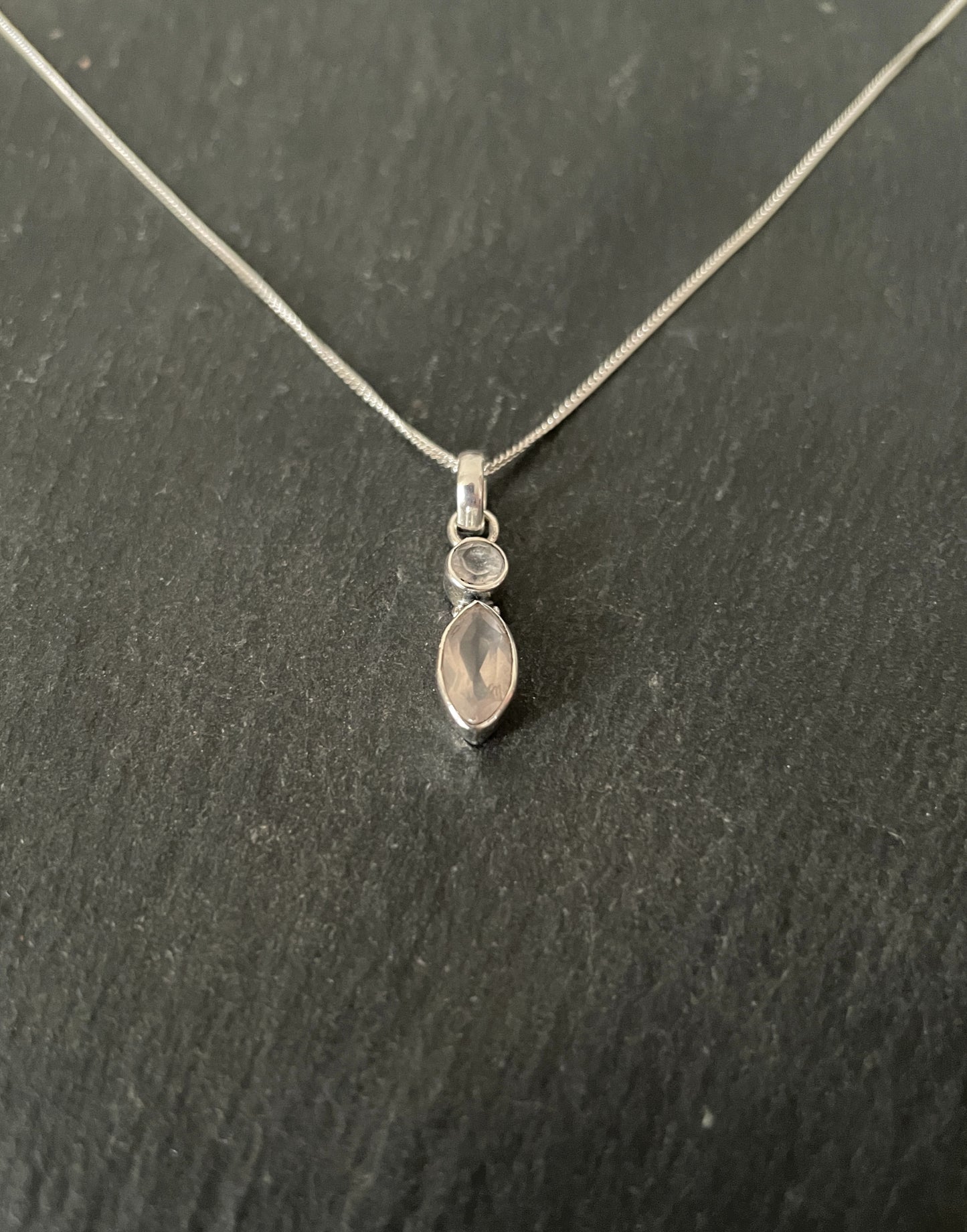 Rose Quartz and Silver Pendant image 1
