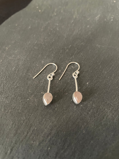 Rose Quartz and Silver Earrings image 1