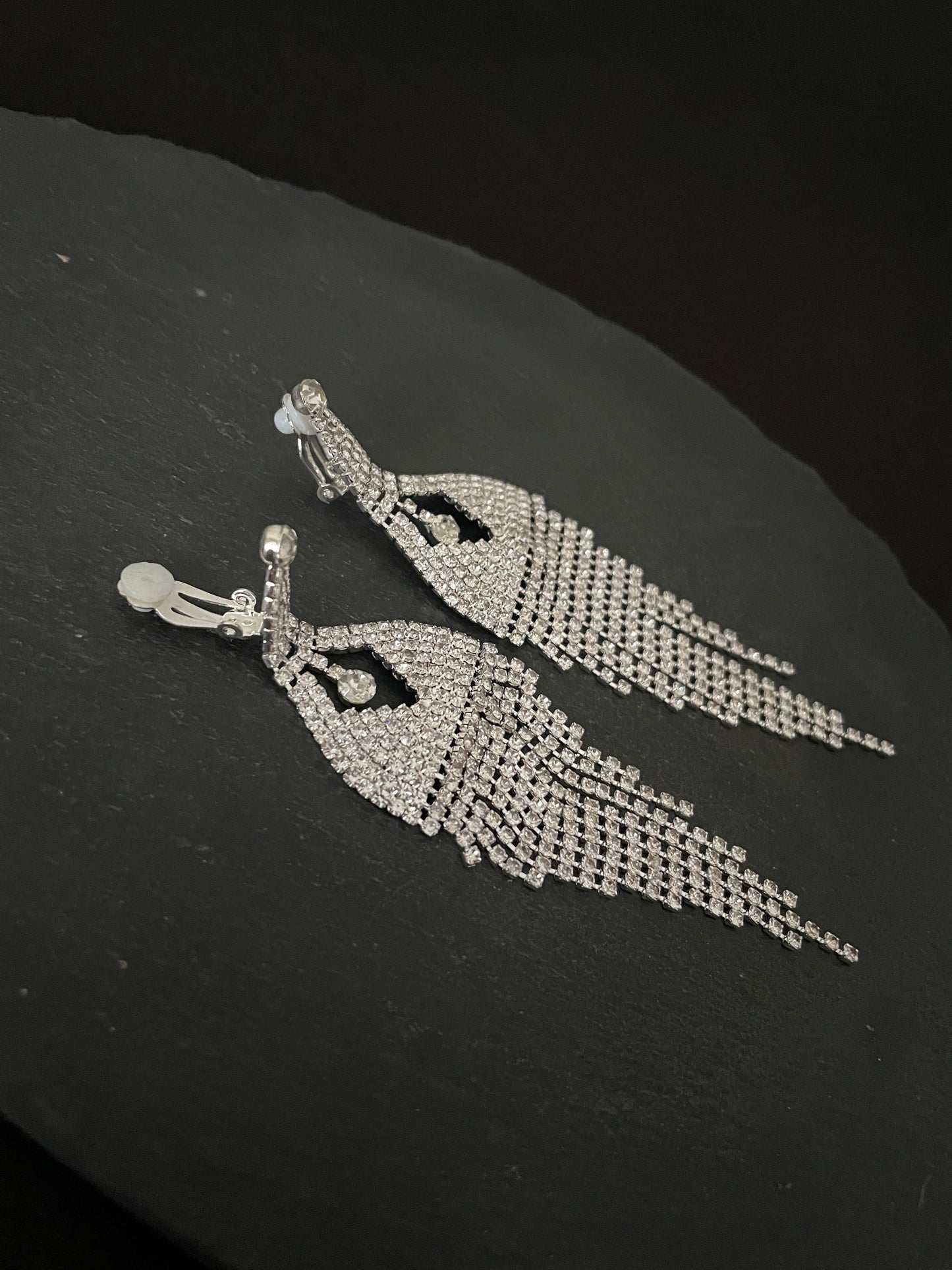 Bling Drop Clip On Earrings image 1