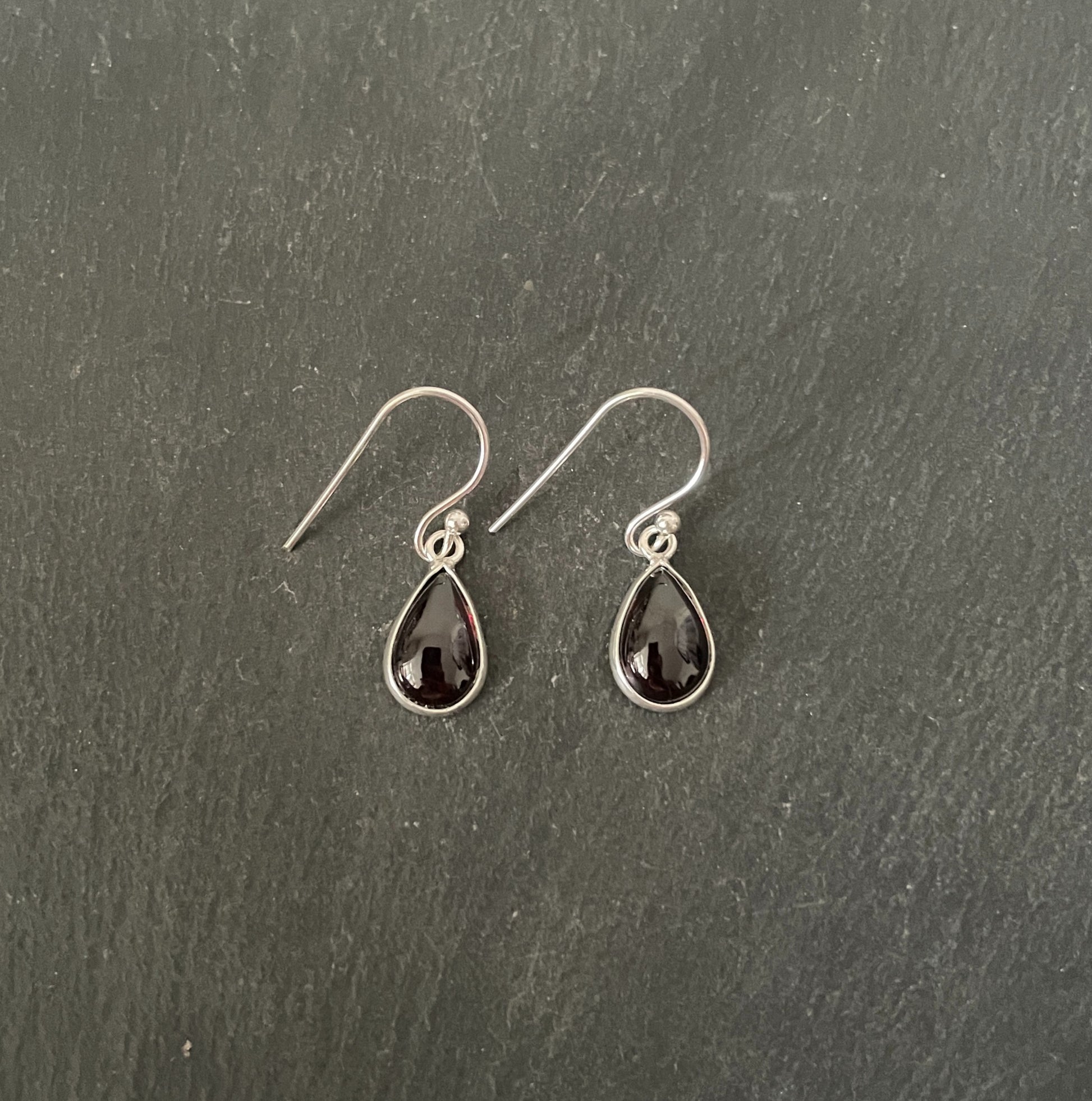 Teardrop Garnet Drop Earrings image 0