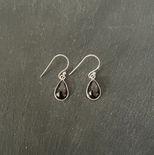 Teardrop Garnet Drop Earrings image 0