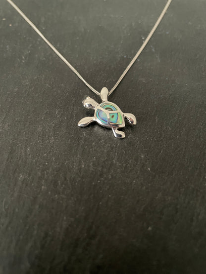 Paua Shell Turtle Pendant image 1