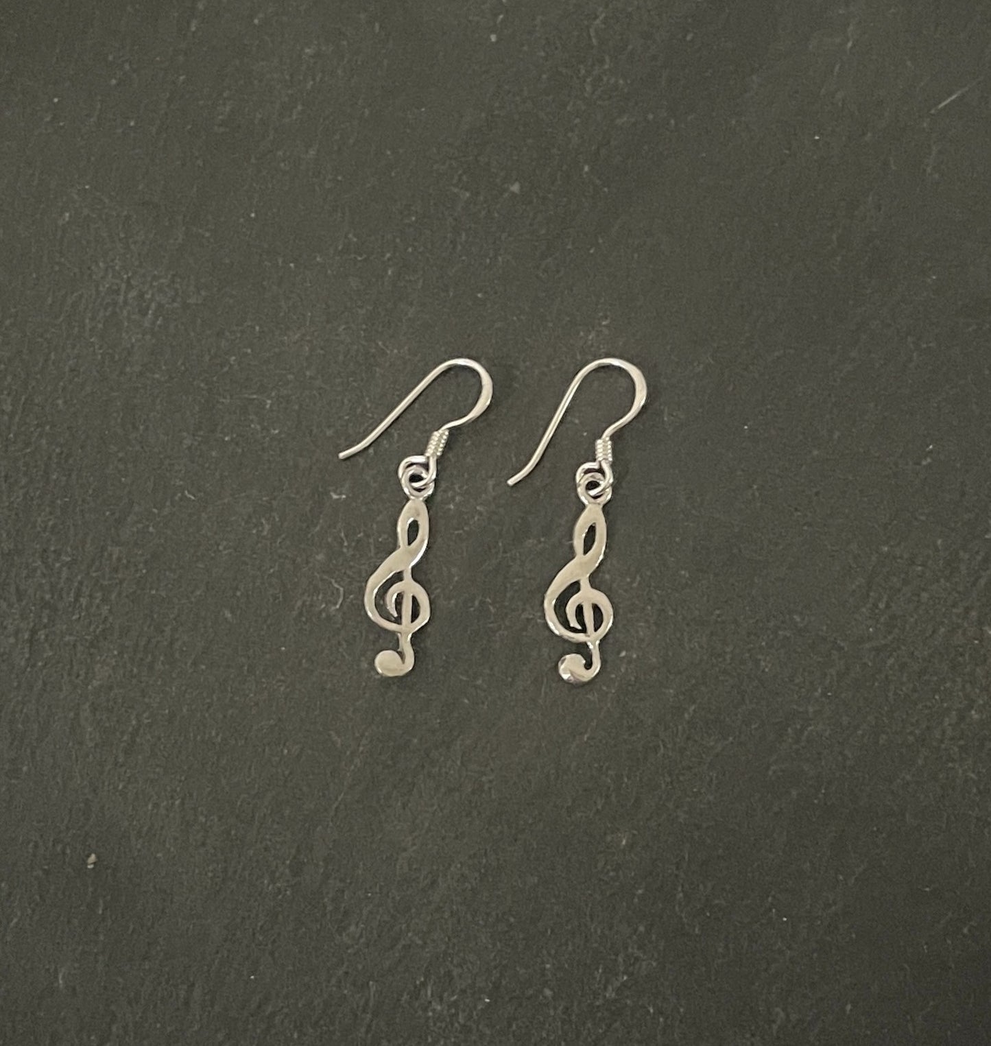 Silver Music Note Earrings image 0