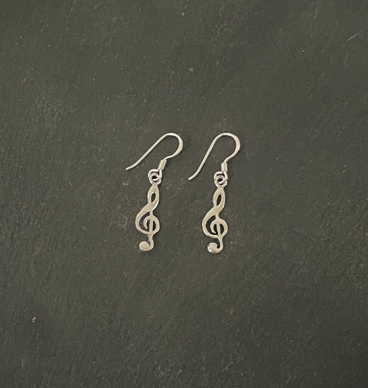 Silver Music Note Earrings image 0