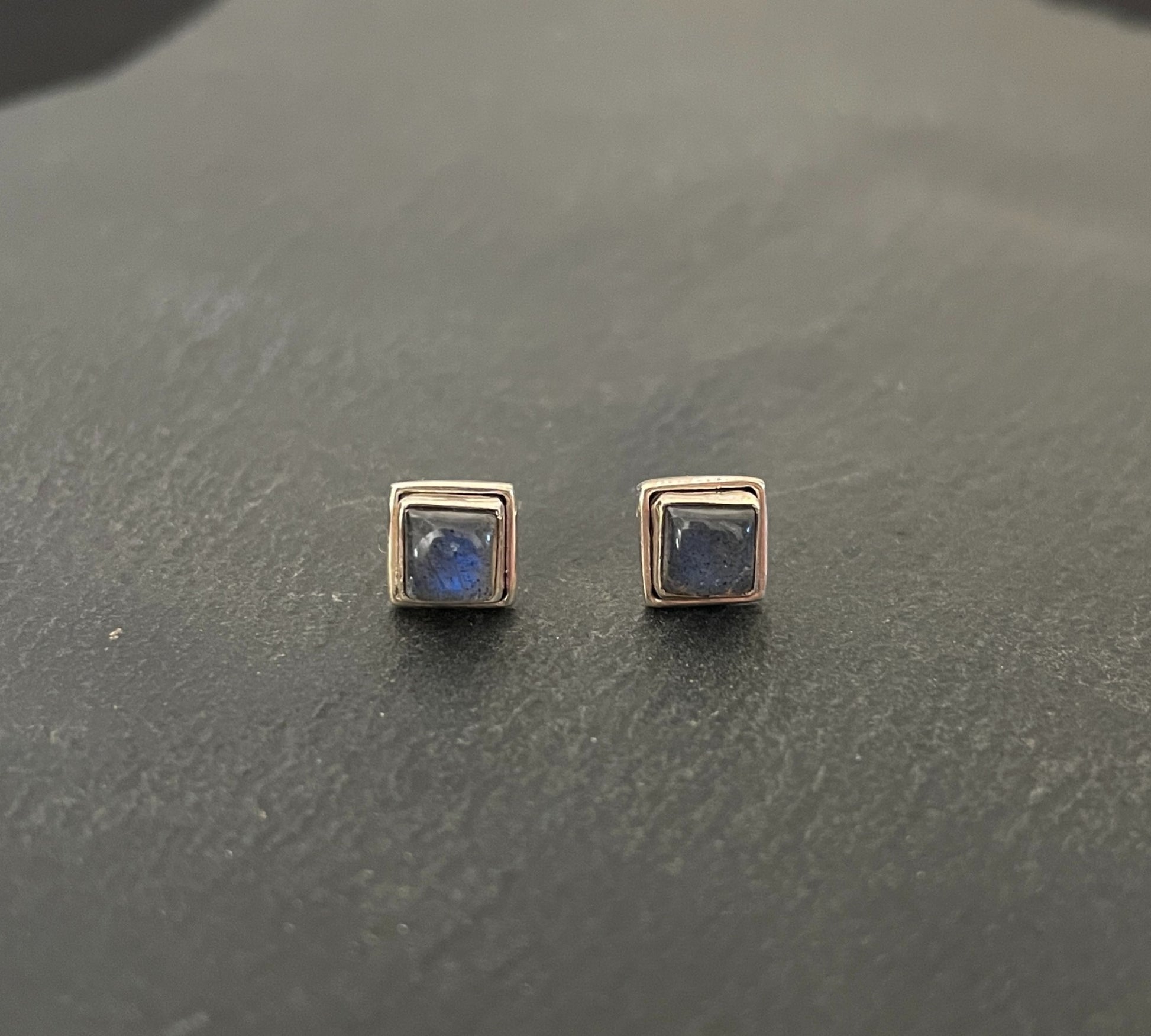 Square Labradorite Stud Earrings image 0