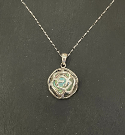 Paua Shell Rose Pendant image 0