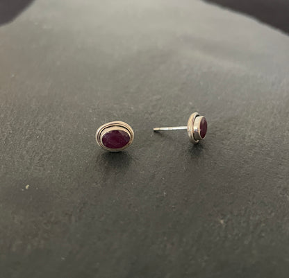 Oval Ruby Studs image 1