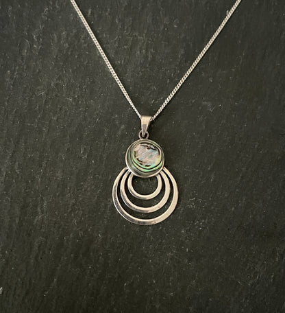 Paua Shell and Silver Pendant image 0