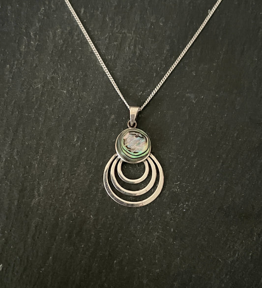 Paua Shell and Silver Pendant image 0