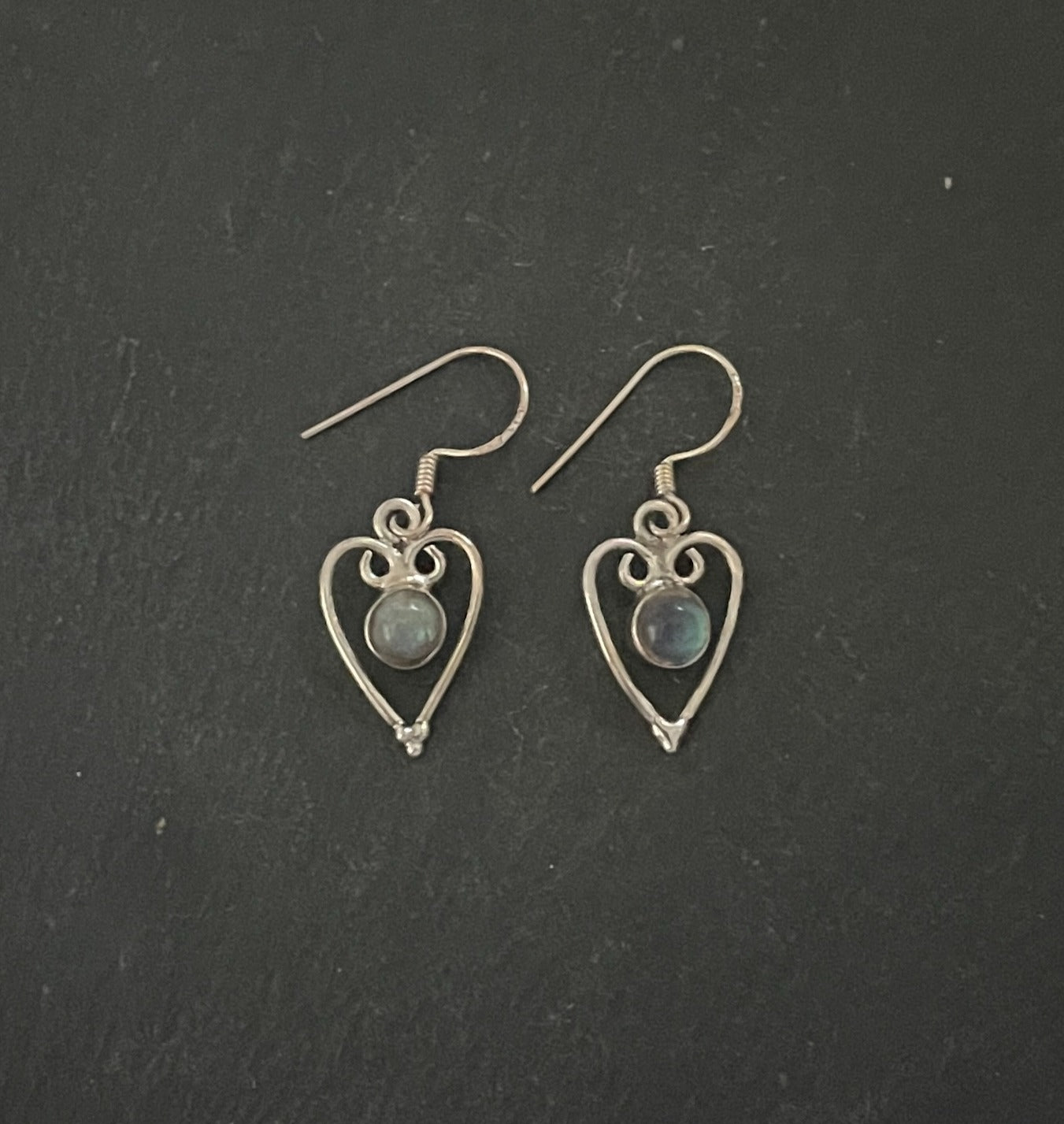 Labradorite Heart Earrings image 0