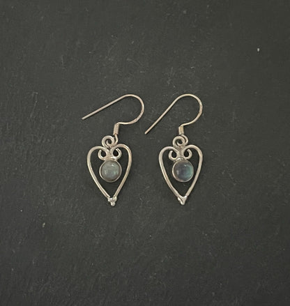 Labradorite Heart Earrings image 0