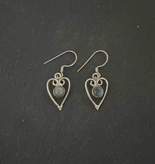 Labradorite Heart Earrings image 0