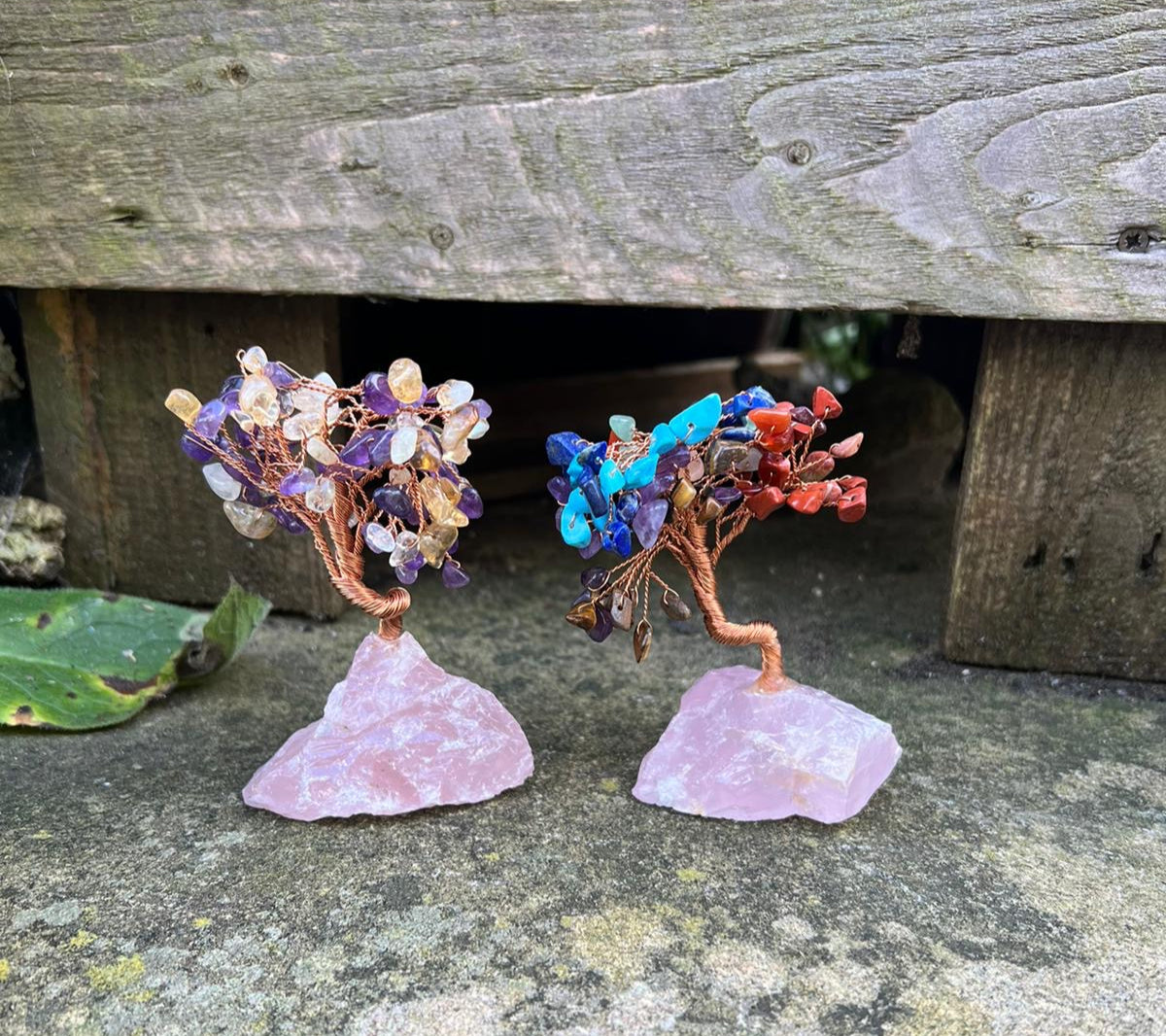 Gemstone Trees on Rose Quartz Base image 0